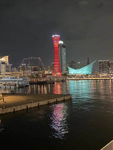 夜景に浮かぶ赤い塔