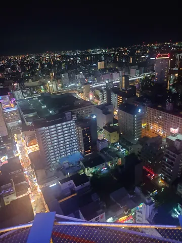 夜景の縁に広がる都市の灯