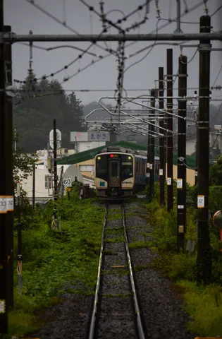 鉄路と空の間の風景