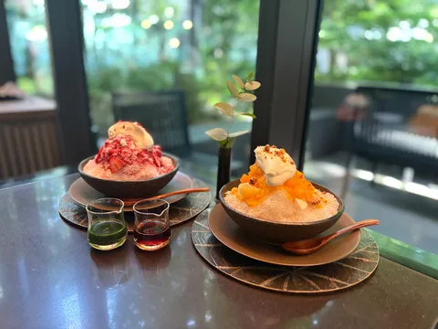 氷菓の二色デザート