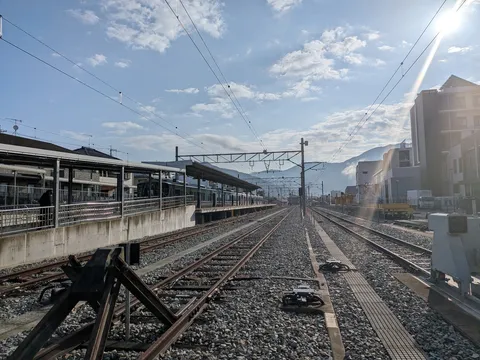 ひだまりの駅、どこまでも続く線路