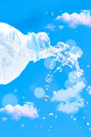 青空に舞う水の粒