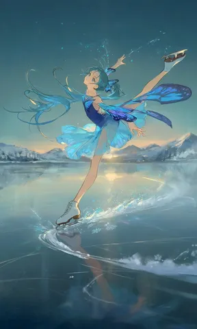 氷上の青き羽と風の舞