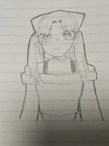 ノートの端に描いた少女
