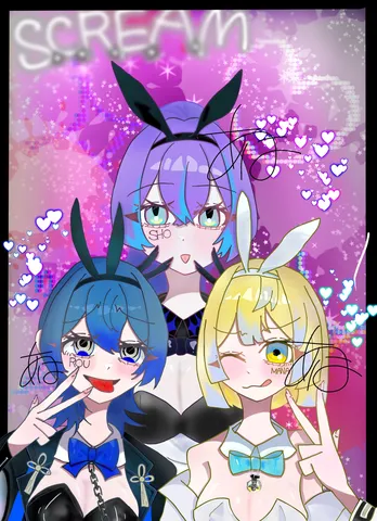 うさ耳３人娘のカラフルワールド