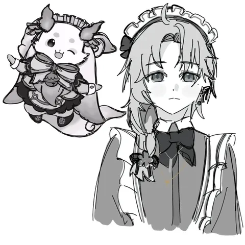 メイド服の誘惑と小さな相棒