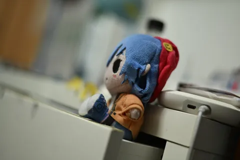 充電待ちのぬいぐるみ