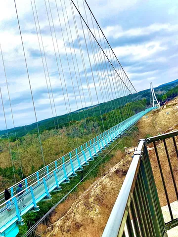青い空と吊り橋の風景