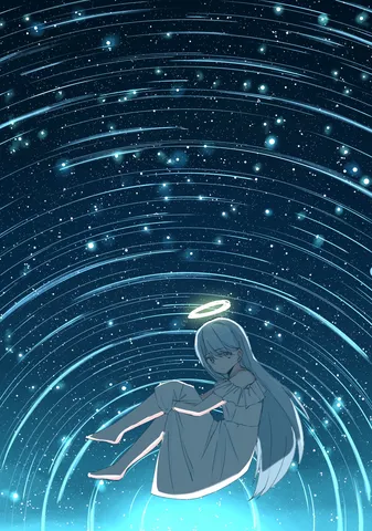 星巡る天使、宇宙で休憩中