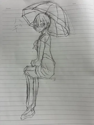 雨宿りの少女