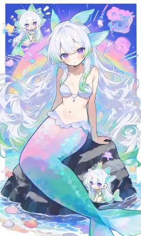 マーメイドの虹色テールに吸い込まれそう
