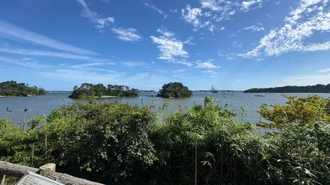 水辺に浮かぶ静かな島影