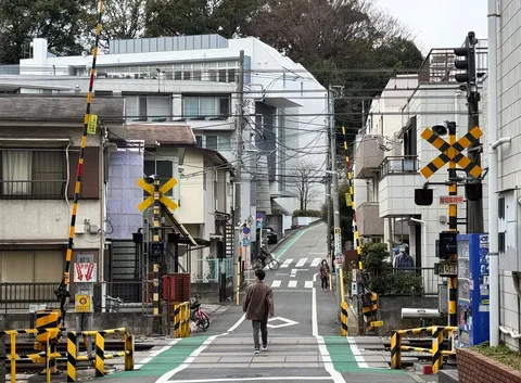 奥へと誘う、日本の踏切風景