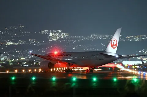 滑走路に灯る、夜の翼