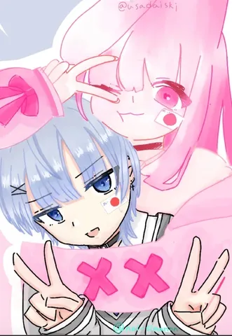 ピンクとブルーの二人の世界