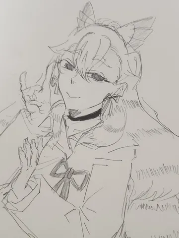 猫耳少女のラフスケッチ