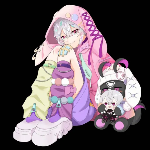 ポップな色合いと小さな友達