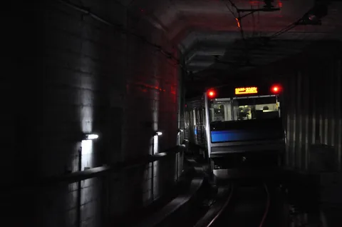 トンネルを疾走する光