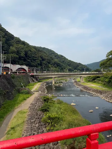 山と川と鉄路の風景