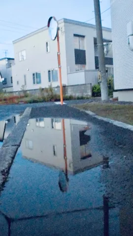 水たまりに映る街の輪郭