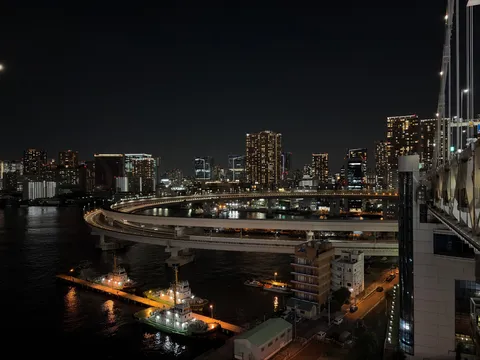 煌めく湾岸都市の夜景