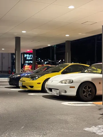 夜に映えるスポーツカーたち