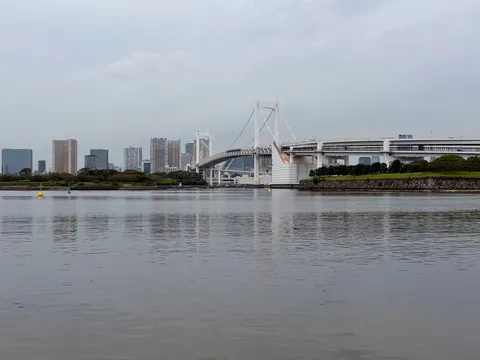 水辺を結ぶ白い橋
