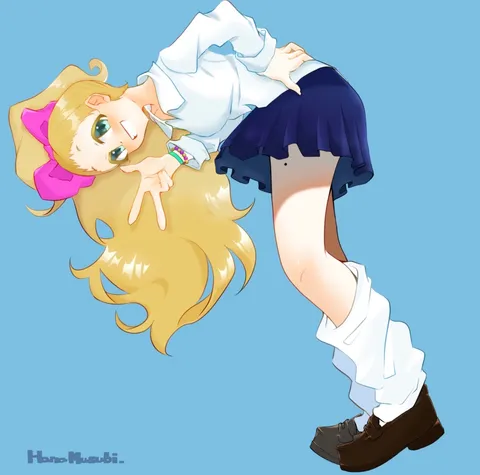 大胆ポーズの元気少女