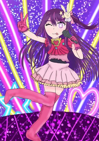 キラキラステージで歌うアイドル