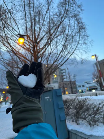 夕暮れのハートスノー