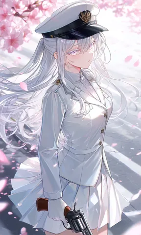 桜舞う季節の凛とした指揮官