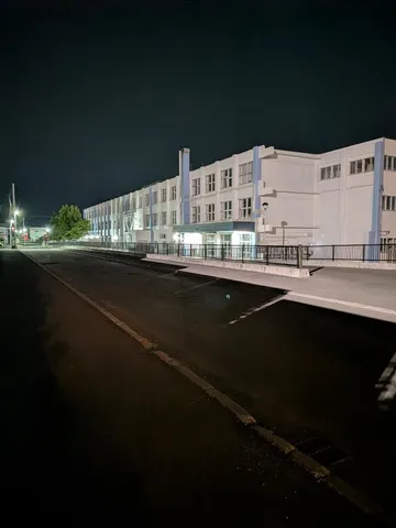 夜の静寂、街灯が照らす日常