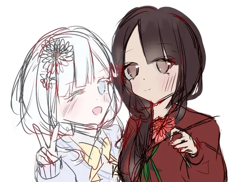 仲良し！お花も可愛いね