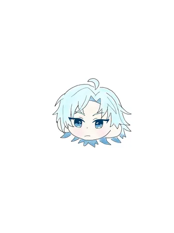 クールな白髪キャラのミニキャラ