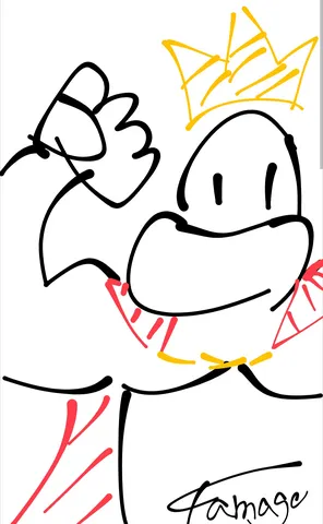 王冠と力こぶのゆるキャラ