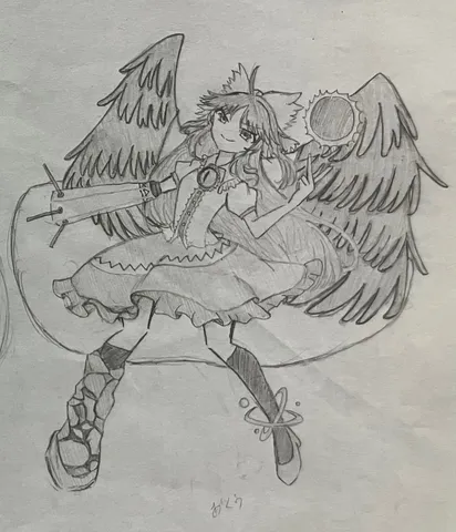 天使の羽根と太陽の少女
