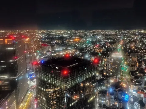 都会の夜景、光の海
