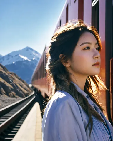 列車と山景の旅路