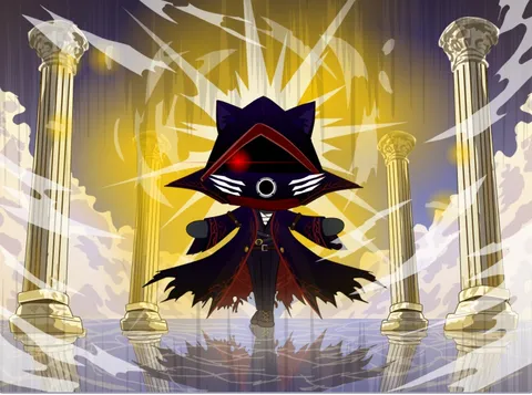 黒猫、神殿で怪しい儀式