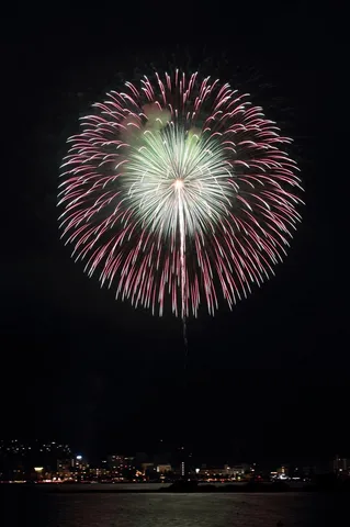 夜空に咲く光の球体