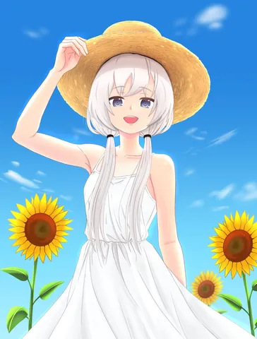 ひまわり揺れる青空日和