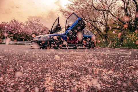 桜舞う、ガルウィングの残像