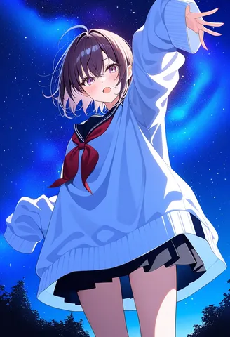 星空を切り取る白袖