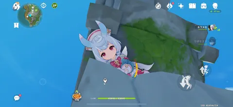 崖に張り付くミニキャラ