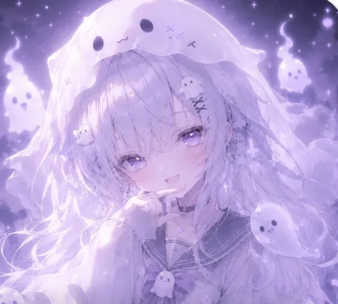 紫の夜を漂う妖精