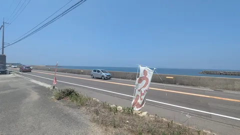 風に揺れる、夏の海沿いドライブ