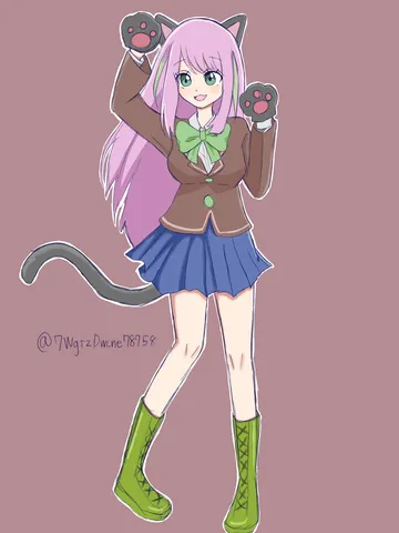 猫耳メイドさんの元気ポーズ