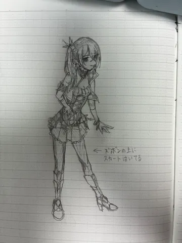 繊細なタッチの少女スケッチ