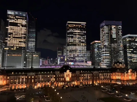 都会の夜、光のコントラスト