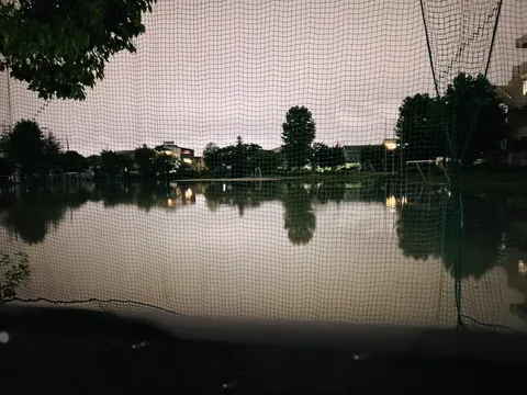 網越しの水鏡、夜の静寂